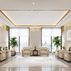 新中式接待室3D模型下载